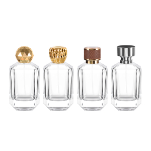 Bouteille de parfum en verre de luxe de 30 ml, 50 ml, 100 ml, avec bouchons personnalisés, emballage de parfum vide de qualité supérieure