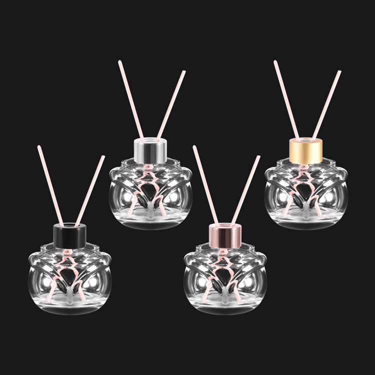 Bouteille de diffuseur de roseau en verre de forme de Rose de luxe bouteille de diffuseur d'aromathérapie décorative pour le parfum de maison