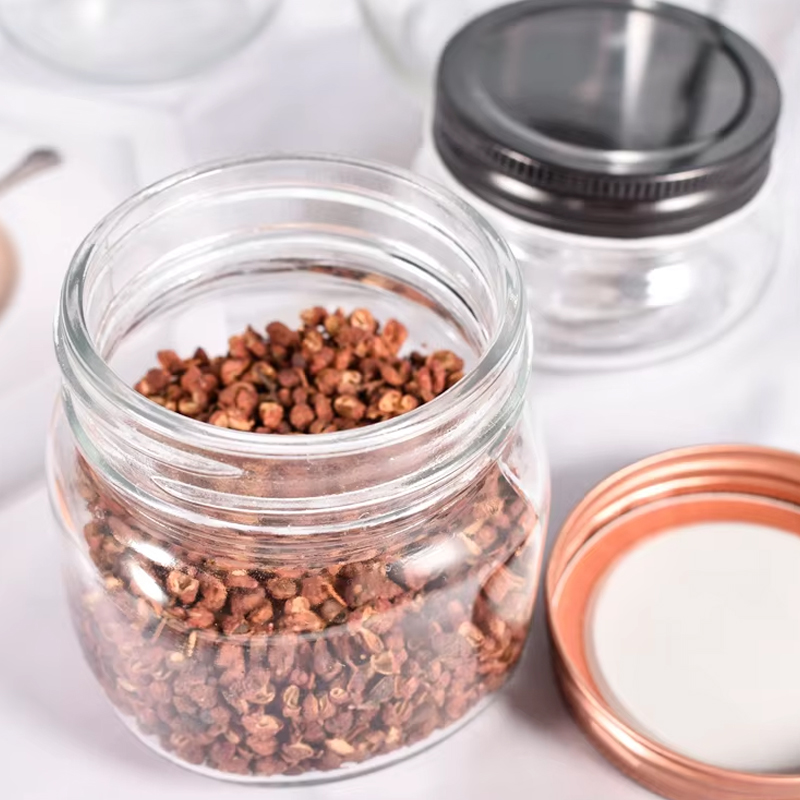 Pot Mason en verre à large ouverture avec bouchon à vis 