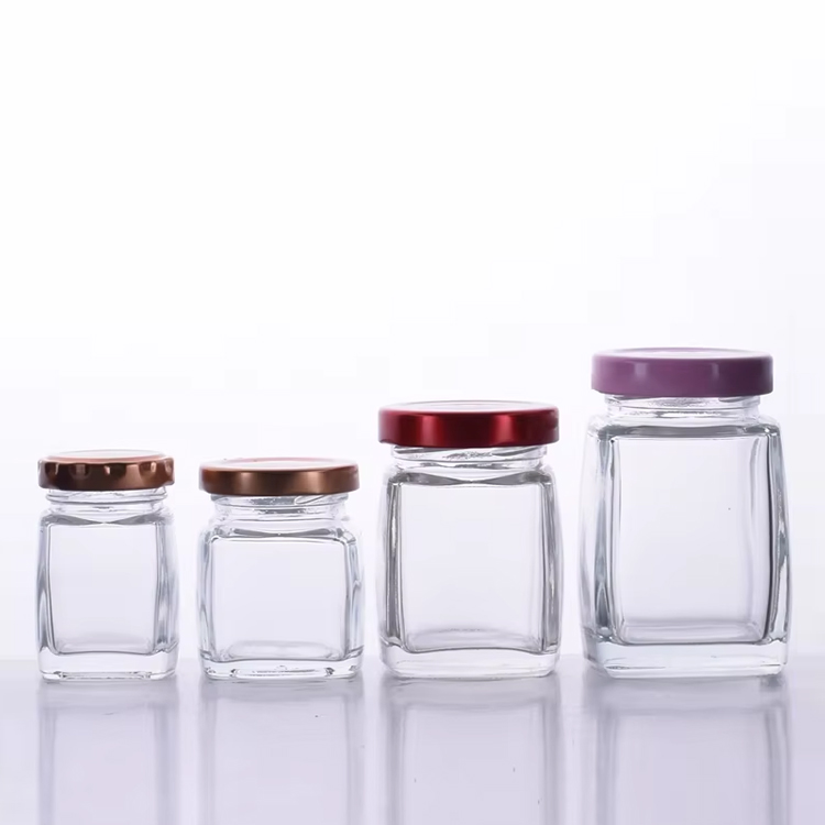 Récipient de stockage de nourriture carré en verre avec couvercle scellé