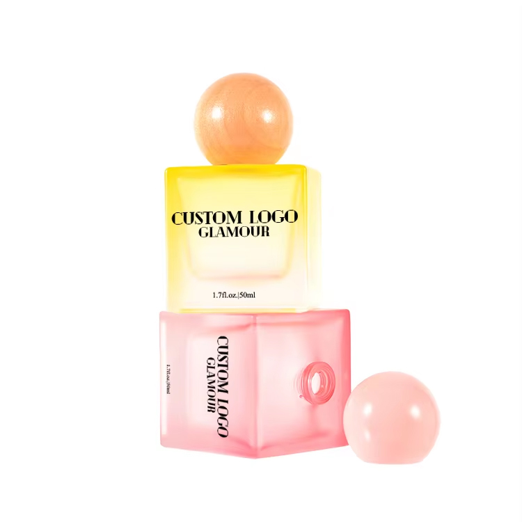 Flacon pulvérisateur de parfum en verre bleu-vert rechargeable givré de 50 ml