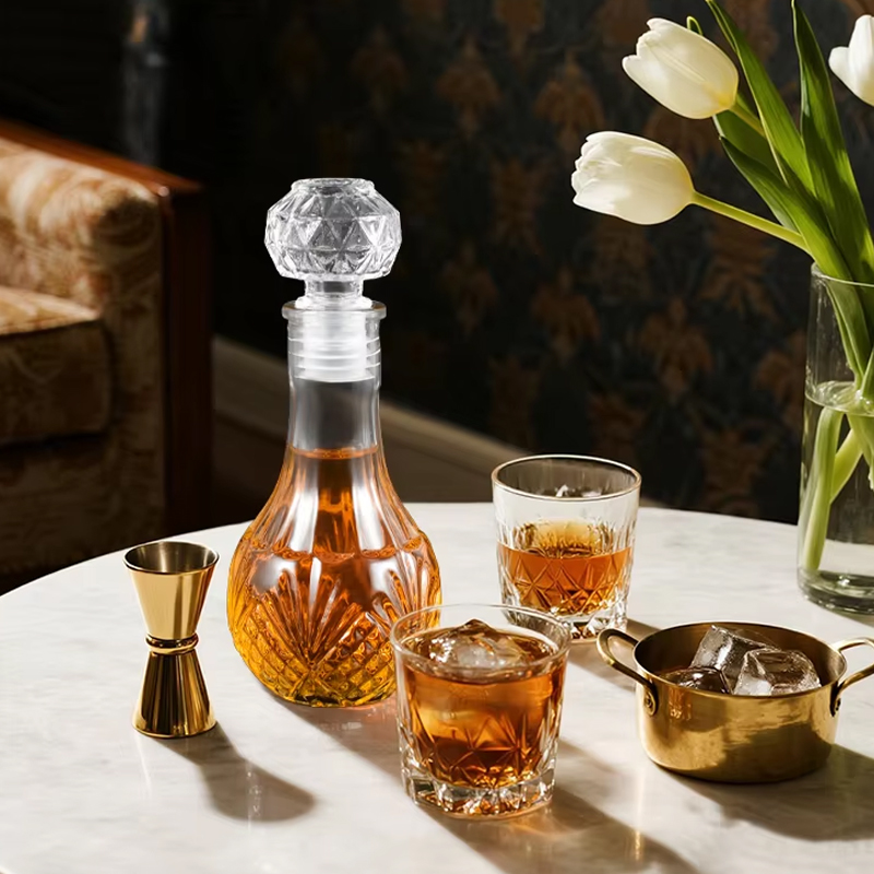 Ensemble de carafe en verre à whisky en cristal