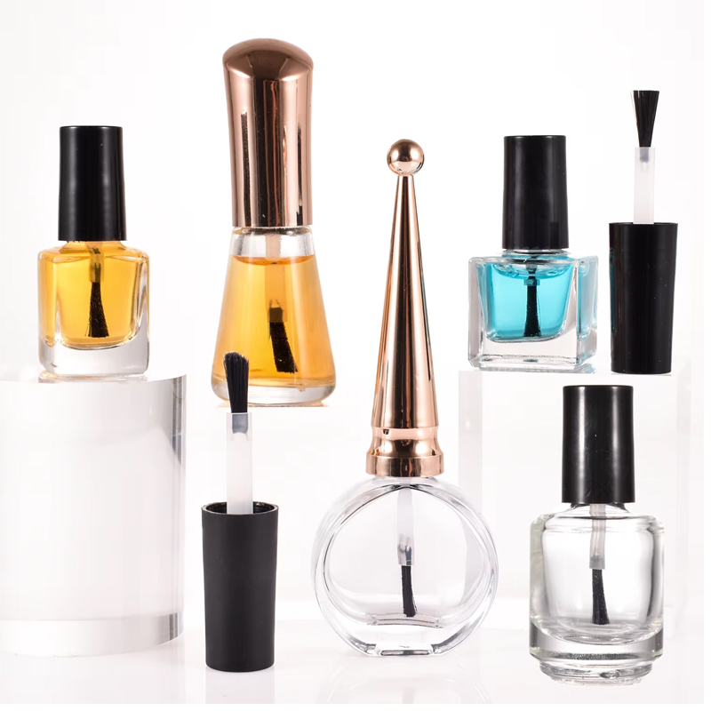Bouchon et brosse de bouteille de vernis à ongles transparent vide, vente en gros de 15ml