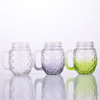 Verres de tasse de pot à boire de 16 Oz avec poignées couvercles de pailles verre à boire réutilisable en forme d'ananas coloré