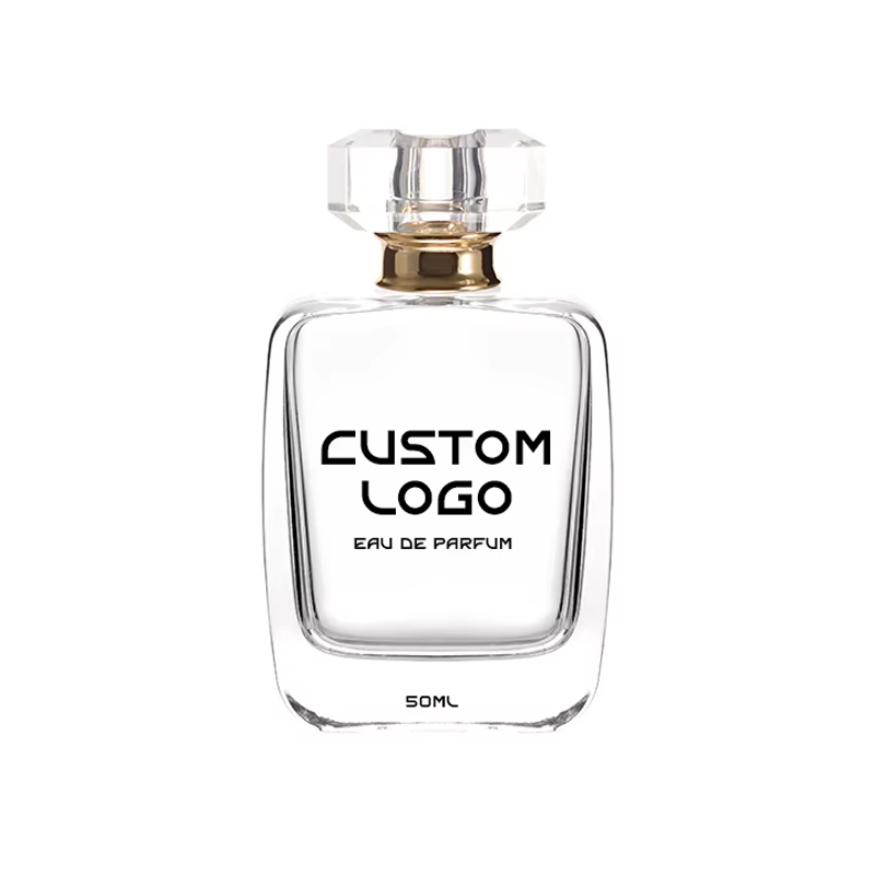 Logo personnalisé en gros de luxe clair 50ml 100ml bouteilles en verre de parfum bouteilles de parfum en verre de pulvérisation 