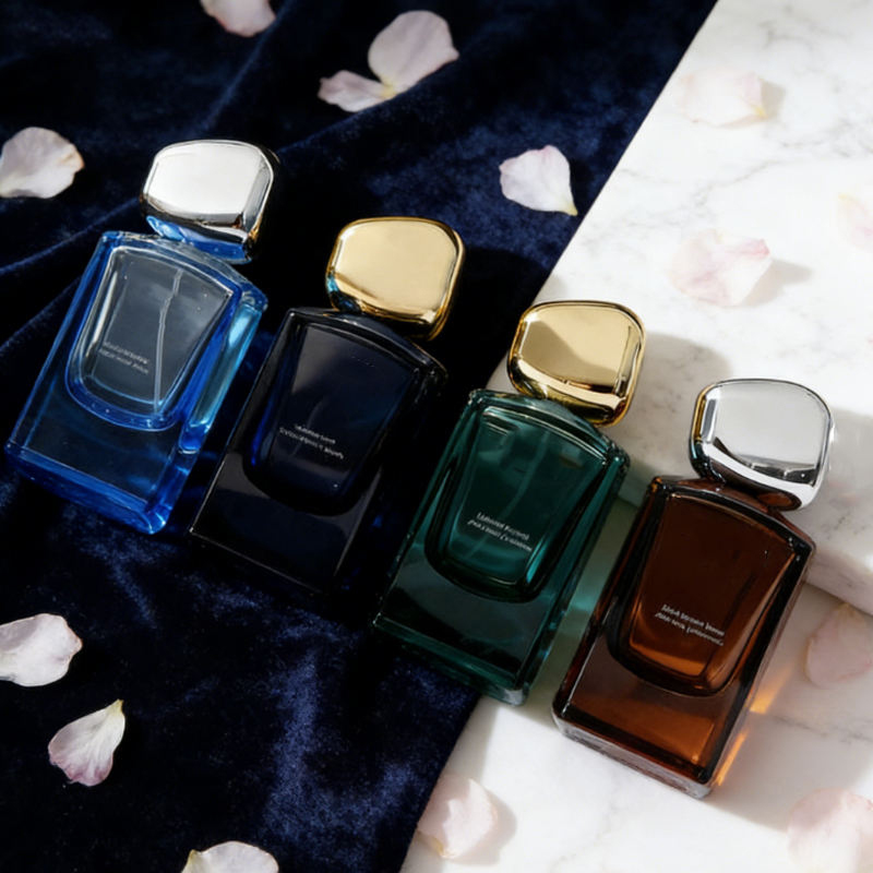 Flacon pulvérisateur de parfum en verre rechargeable rectangulaire de haute qualité, 30ml 50ml 100ml