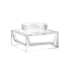 Pot de crème en verre transparent de luxe avec finition, emballage cosmétique personnalisé pour crème de soin de la peau, crème hydratante pour le visage