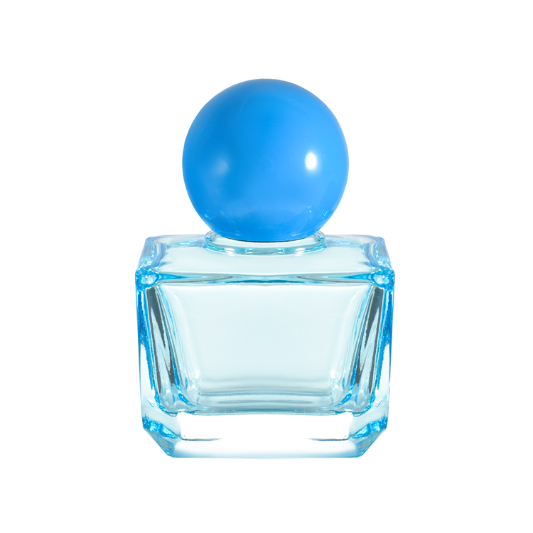 Bouteille de parfum en verre carrée de luxe avec bouchon à bille 100 ml 30 ml 50 ml, emballage de parfum de couleur personnalisé