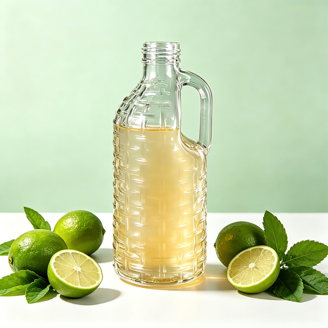 Bouteille de jus en verre de 1000ml avec poignée, bouteille de boisson en verre réutilisable de grande capacité pour jus, infusion à froid de limonade
