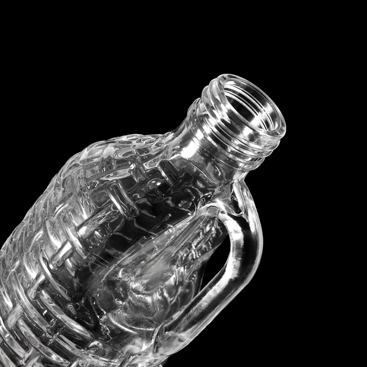 Bouteille de jus en verre de 1000ml avec poignée, bouteille de boisson en verre réutilisable de grande capacité pour jus, infusion à froid de limonade