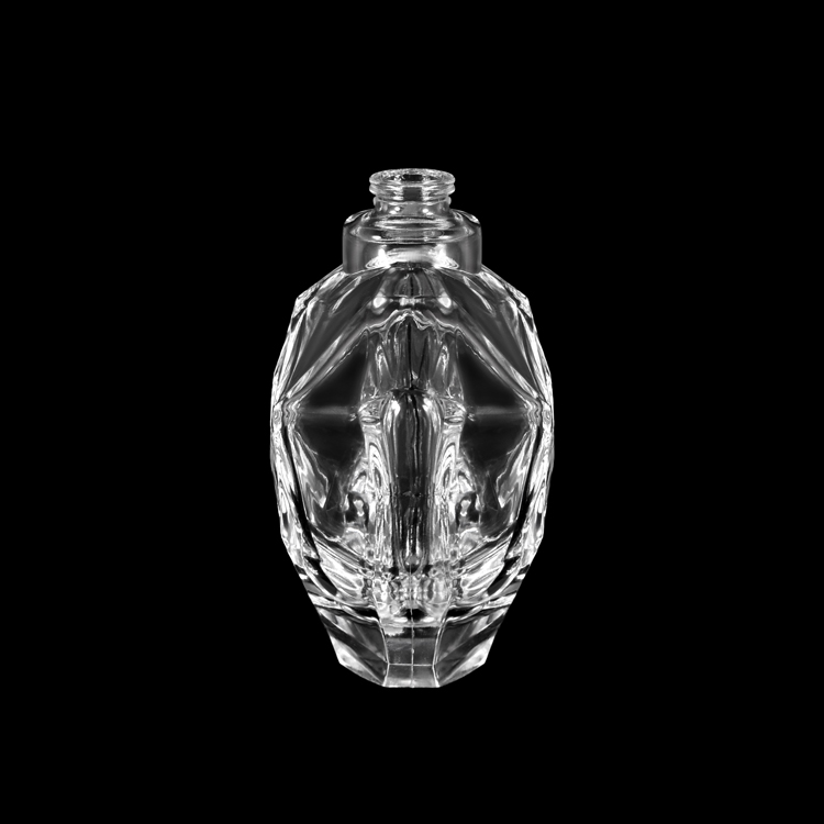 Emballage fait sur commande de luxe de parfum de bouteille de parfum en verre à facettes en forme de coeur